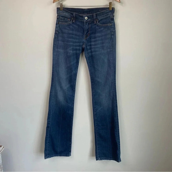 Citizens of Humanity Y2K Low Rise Flare Embroidered Pocket Dark Wash Jeans - Picture 10 of 16